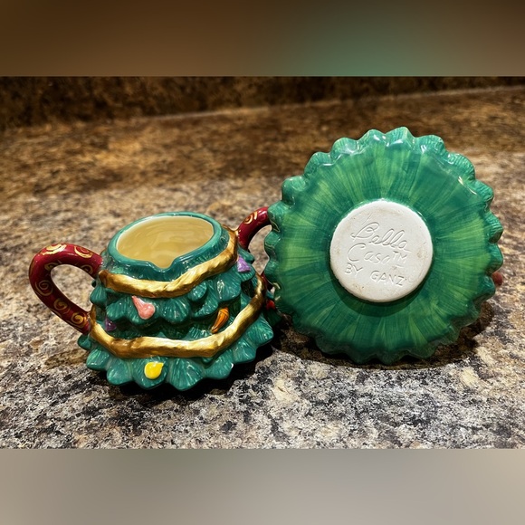 Bella Casa by Ganz Christmas Tree Tea Set Vintage Holidays Colorful Decoration - Picture 15 of 15